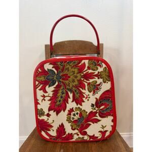 Vintage 1950’s Kanner Leather Floral Hat Box, Suitcase, Luggage,Floral Suitcase